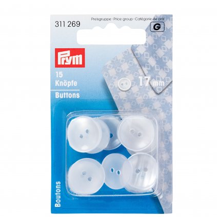 Prym knoflíky kulaté 17mm, plastové