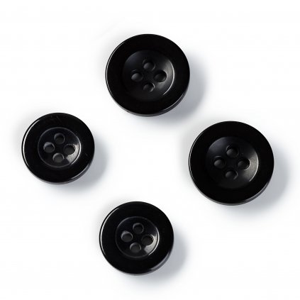 Prym kalhotové knoflíky kulaté 15mm a 17mm, černé
