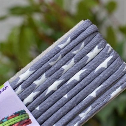 funcord 3 mm 3 metry - hvězdy na šedé