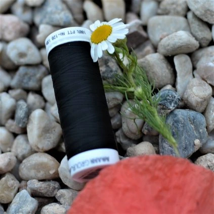 elastická nit SERAFLEX  černá - návin 130 m