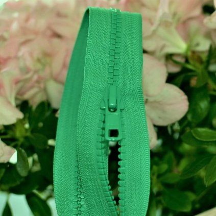 nedělitelný kostěný zip YKK - 150 cm, zelený