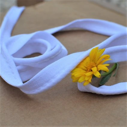 0,5 m paspule viskózový úplet bílý 12 mm