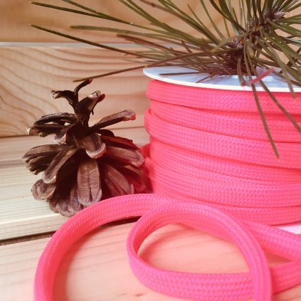 0,5 m proplétaná šňůra neon růžová 10 mm
