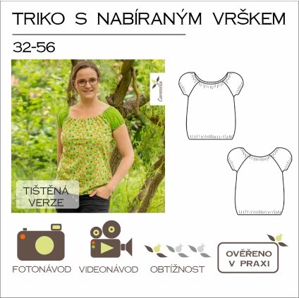 triko s nabiranym vrskem