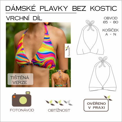 Damske plavky horni dil bez kostic