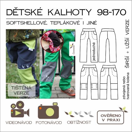 softshellky deti SEZ uzsi a sirsi dvoje kolena