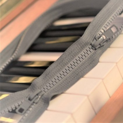 dělitelný kostěný zip YKK - 70 cm, šedý (2 jezdci)