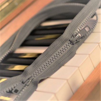 dělitelný kostěný zip YKK - 75 cm, šedý (2 jezdci)