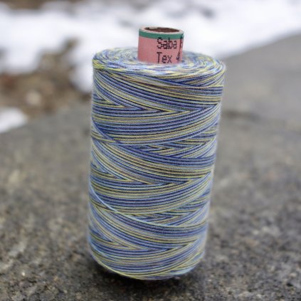 niť návin 1000 m duhová odstíny modré a žluté - sabaC multicolor Amann