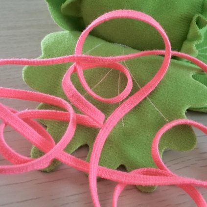0,5 m tkaná guma do pasu růžová neon 5 mm