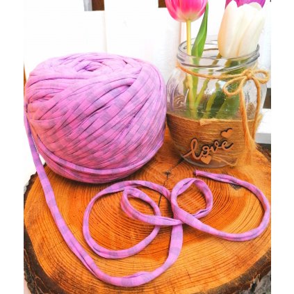 0,5 m bavlněná tkanice - "špagát", růžovo - šedý pruh 10 mm