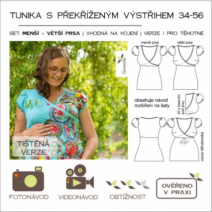 tunika s prekrizenym vystrihem SET tisk