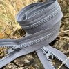 dělitelný kostěný zip YKK - 80 cm, šedý (2 jezdci)