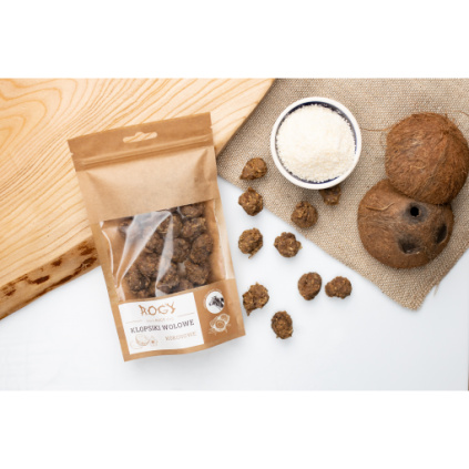 Hovězí sušené maso pro psy s kokosem MINI - klopsíky | BiBi FOOD