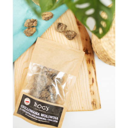 Hovězí sušené maso pro psy s bachorem a kolagenem na grilu | BiBi FOOD