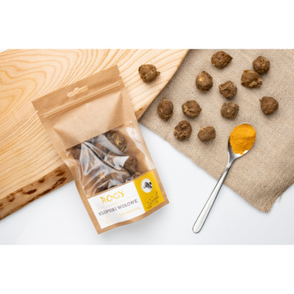 Hovězí sušené maso pro psy s kurkumou MINI -  klopsíky | BiBi FOOD
