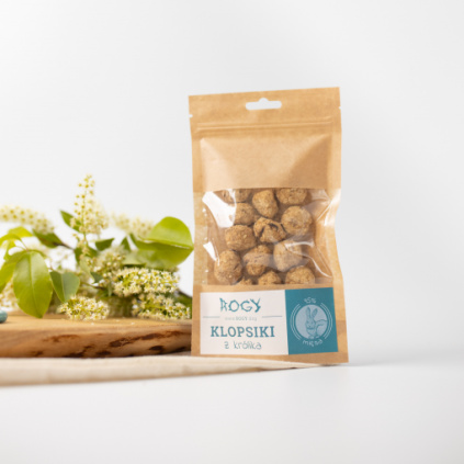 Klobásky králičí sušené maso pro psy MINI - klopsíky | BiBi FOOD