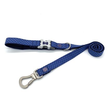 Vodítko denim s puntíkama