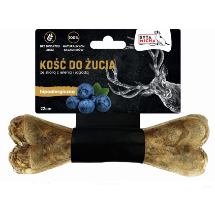 Jelení kost pro psy s borůvkami - MAXI