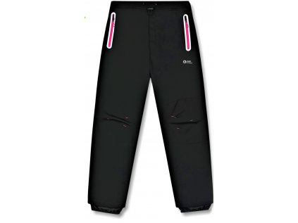KUGO-Dívčí letní softshellové kalhoty černé s růžovou