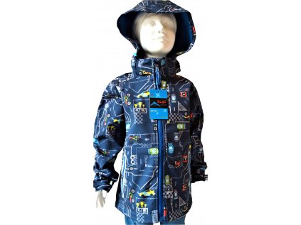 KUGO-Chlapecká softshell bunda tenká tmavě modrá