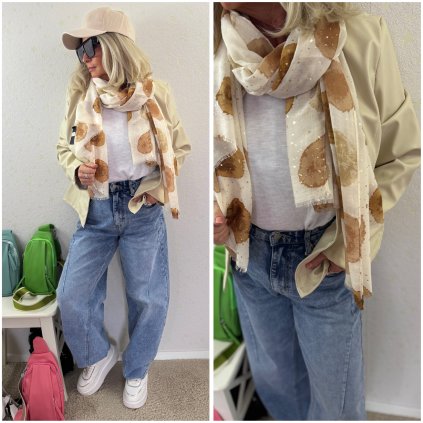 Koženková bunda podšitá BEIGE MATMAZEL