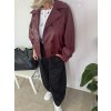 Koženková bunda LUXURY burgundy OVERSIZE