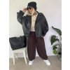 Koženková bunda LUXURY černá OVERSIZE