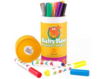 umyvatelne fixky 12ks washable markers baby roo jar melo JA90480 1 500x500