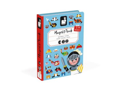 J02719 Magneticka skladacka Obliekanie Chlapci Magnetibook Janod v tvare knihy 90