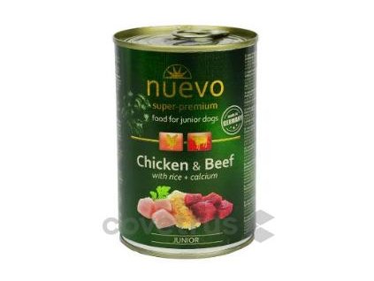 Nuevo pes junior kuřecí a hovězí konz. 400g