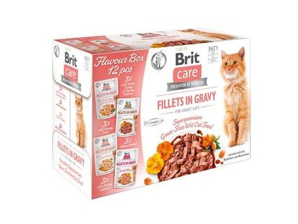 kap brit care cat flavour box fillet in gravy 12 x 85g