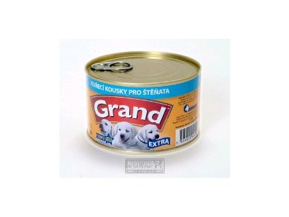 GRAND konz. štěně Extra kuř.kousky 405g