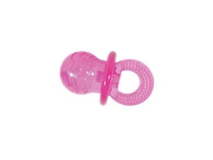 hracka pes dudlik tpr pop pacifier 10cm ruzova zolux