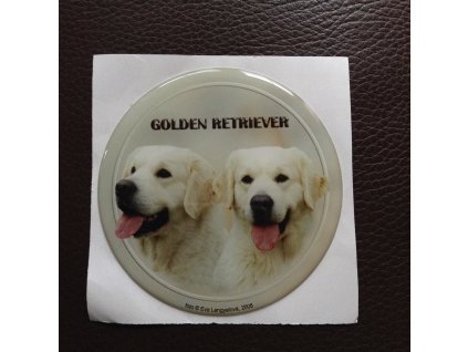 3D Samolepka 10 cm Golden Retriever