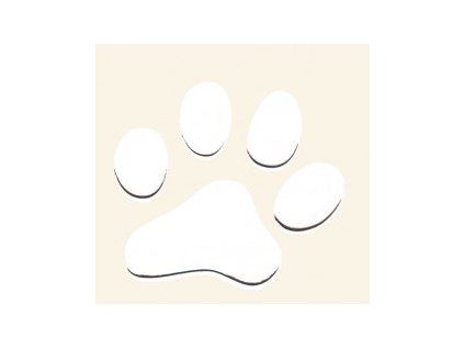 3D Samolepka 5 cm tlapka - bílá - DOPRODEJ 2 ks