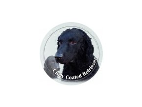 3D Samolepka 10 cm Curly Coated Retriever - černý - DOPRODEJ 1ks