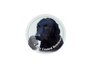 3D Samolepka 10 cm Curly Coated Retriever - černý