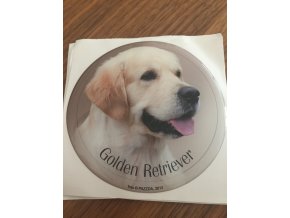 3D Samolepka 10 cm Golden Retriever - DOPRODEJ - 1 ks