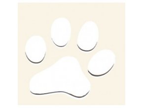 3D Samolepka 5 cm tlapka - bílá - DOPRODEJ 2 ks