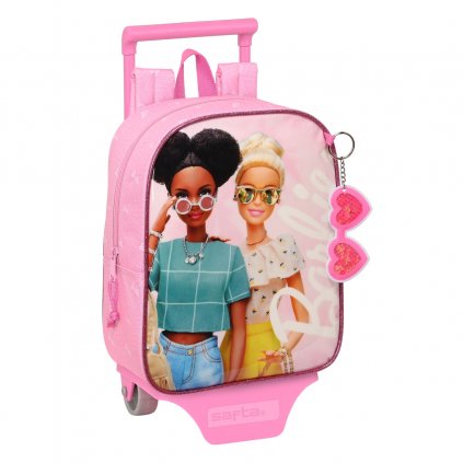 Iskolatáska Kerekekkel Barbie Girl Rózsaszín (22 x 27 x 10 cm)