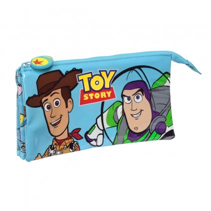 Három zsebes tolltartó Toy Story Ready to play Világoskék (22 x 12 x 3 cm)