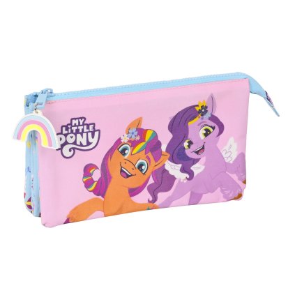 Három zsebes tolltartó My Little Pony Wild & free Kék Rózsaszín 22 x 12 x 3 cm