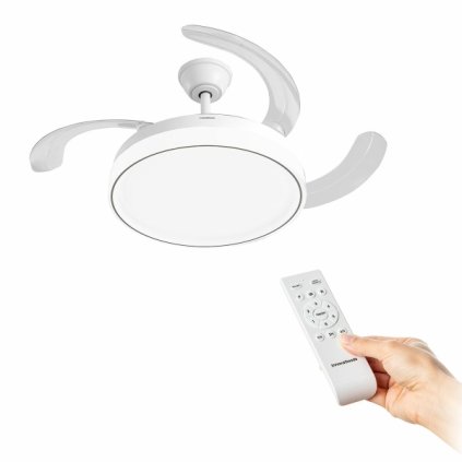 mennyezeti ventilator led fennyel es 4 visszahuzhato lapatokkal blalefan innovagoods feher 72 w 823712 (9)