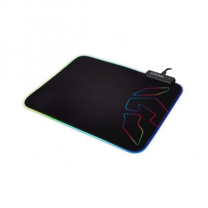 Gamer Egérpad LED Világítással Krom Knout RGB (32 x 27 x 0,3 cm) Fekete,