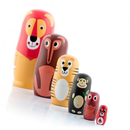 Fából készült Matryoshka állati figurákkal Funimals InnovaGoods 11 Darabok