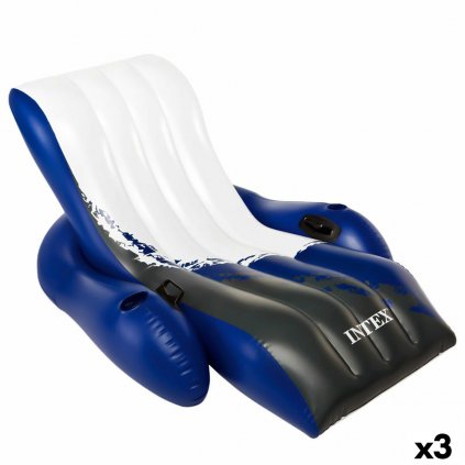 Felfújható medenceszék Intex Floating Recliner Kék Fehér 180,3 x 66 x 134,6 cm (3 egység)