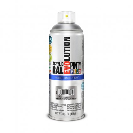Spray festék Pintyplus Evolution RAL 9006 Vízbázis White Aluminium 400 ml