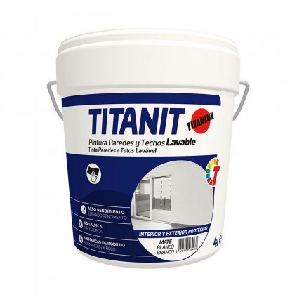 Festék Titanlux Titanit 029190004 Plafon Fali Mosható Fehér Matt 4 L