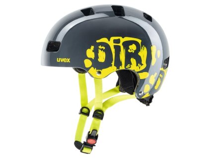 Detská prilba UVEX HELMA KID 3 DIRTBIKE GREY-LIME (VELIKOST 55-58)